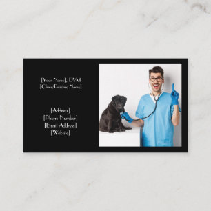 Customizable Black Veterinarian Business Card