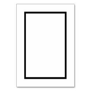 Customizable Black & White Blank Table Number Card