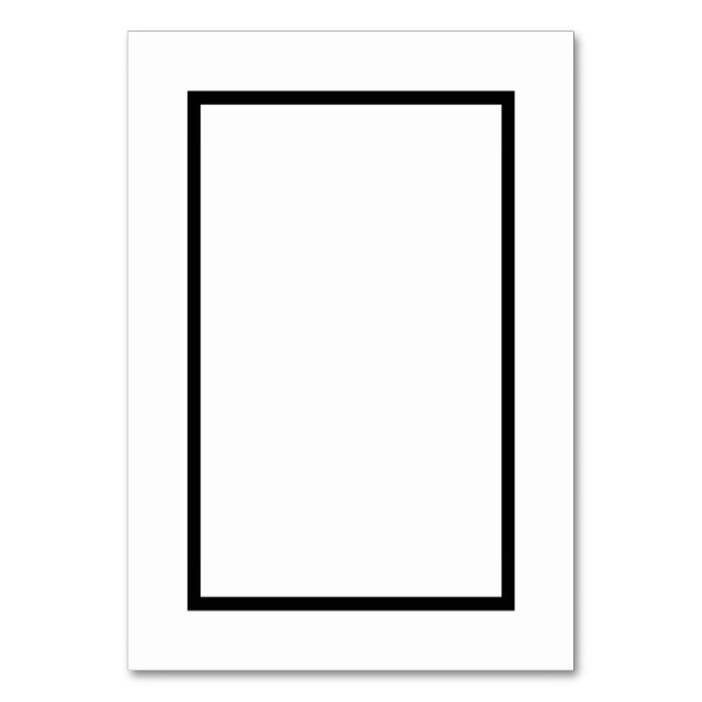 Customizable Black & White Blank Table Number Card (Front)
