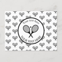 Customizable Black & White Elegant Tennis Rackets