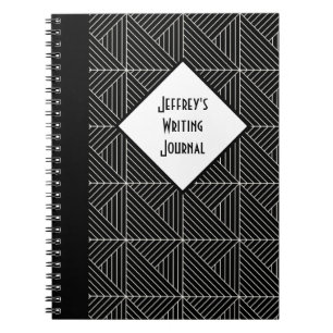 Customizable Black & White Geometric Notebook