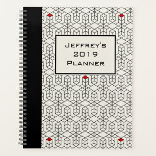 Customizable Black & White Geometric Planner