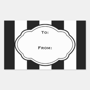 Customizable Black & White Gift Label Tag