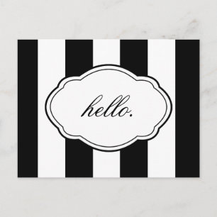 Customizable Black & White Label Post Card