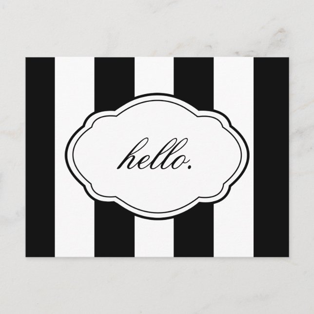 Customizable Black & White Label Post Card (Front)