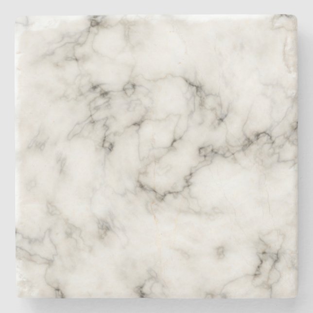 Customizable Black White Marble Stone Finish Stone Coaster (Front)