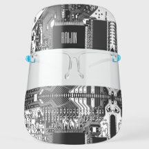 Customizable Black & White PCB Geek Techie Robotic