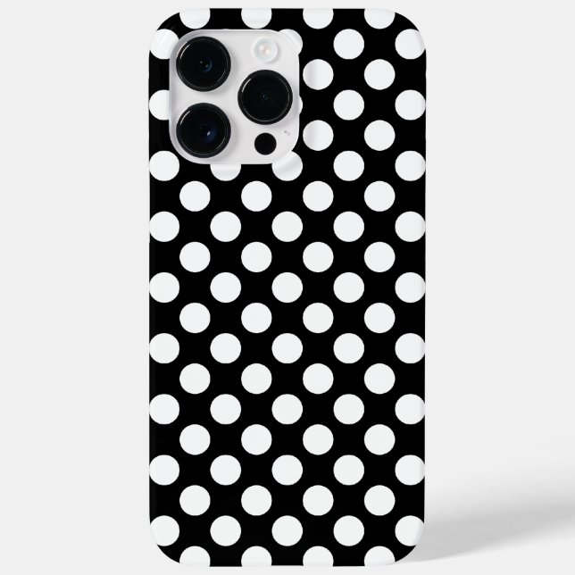 Customizable Black White Polka Dots Case-Mate iPhone Case (Back)