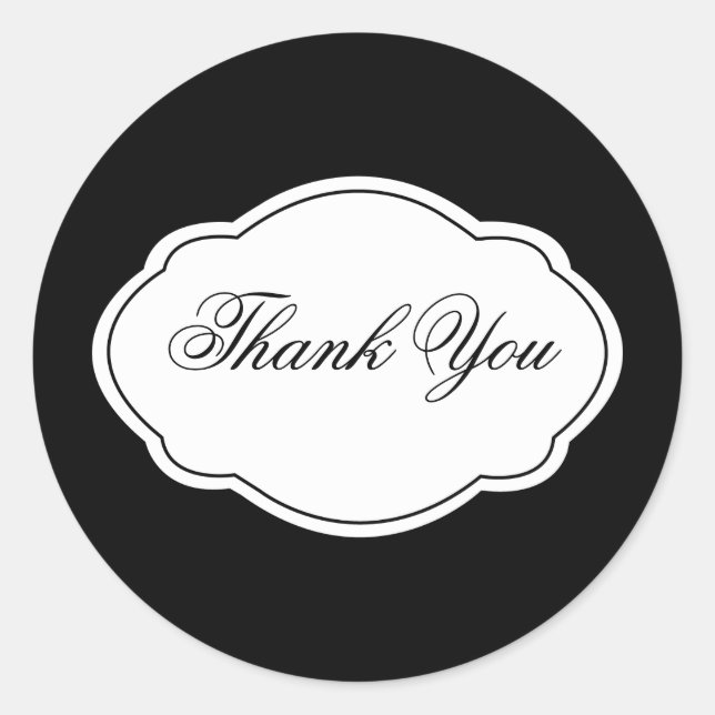Customizable Black & White Sticker Label (Front)