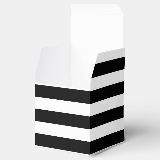 Customizable Black & White Striped Favour Box (Opened)