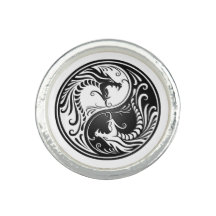 Customizable Black Yin Yang Dragons