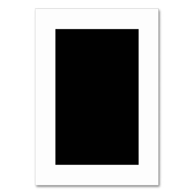 Customizable Blank Black & White Table Number Card (Front)
