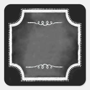 Customizable Blank Faux Chalkboard Square Stickers