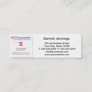 Customizable Blank Gift Template Mini Business Card