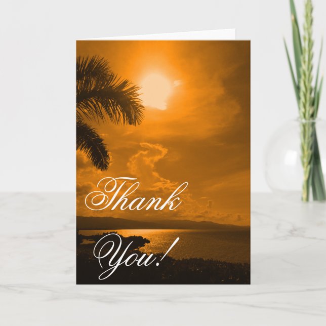 Customizable Blank Sunset Thank You Card (Front)
