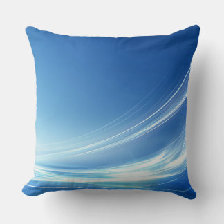 Customizable Blue Abstract Throw Pillow 