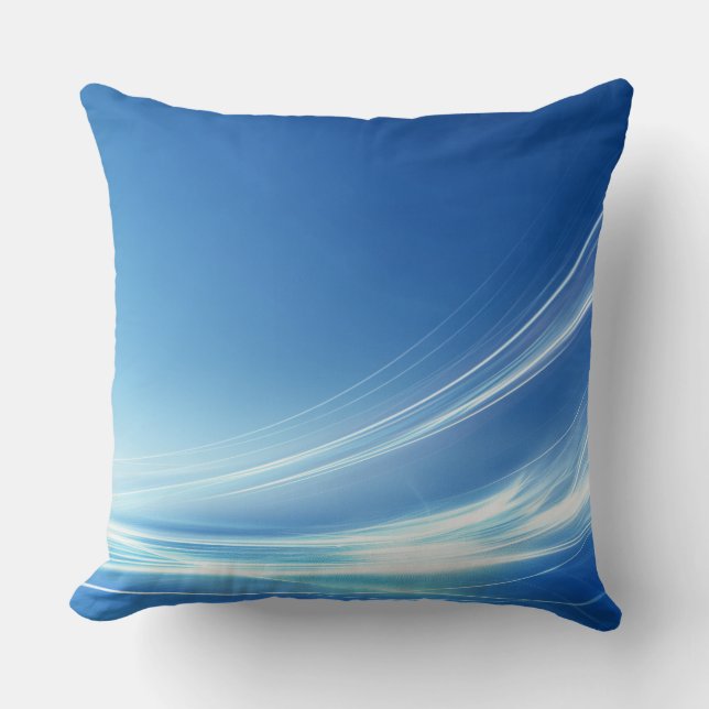 Customizable Blue Abstract Throw Pillow  (Front)