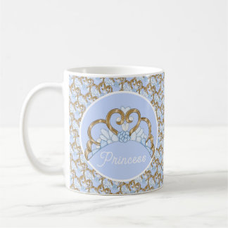 Customizable Blue and Gold Tiara Mug