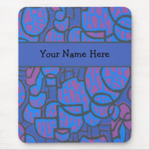 Customizable Blue and Magenta Abstract  Mousepad