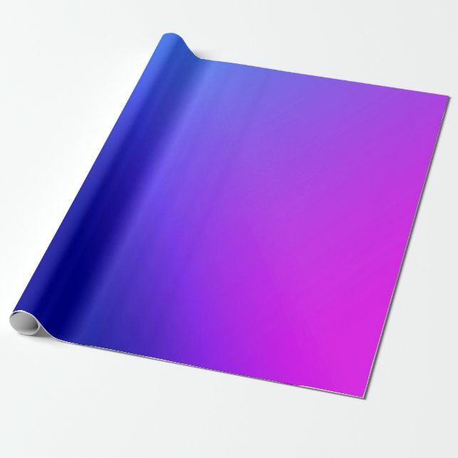 Customizable Blue and Purple Gradient Wrapping Paper (Unrolled)