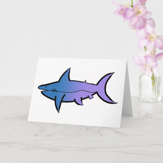 Customizable Blue and Purple Shark Card (Orchid)