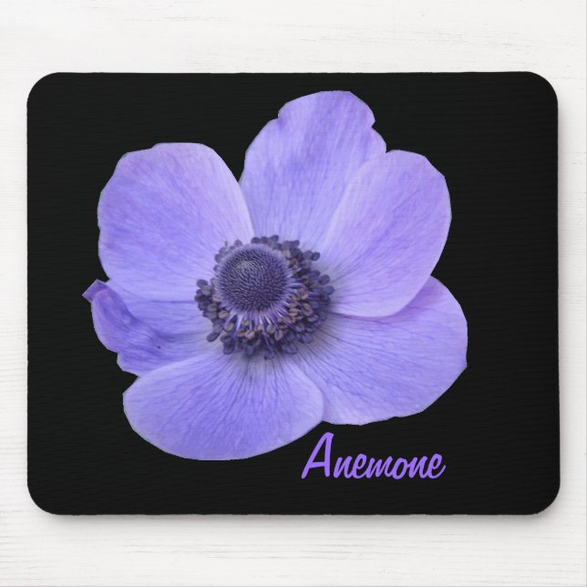 Customizable Blue Anemone Flower Mousepad (Front)
