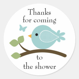 Customizable blue bird round sticker