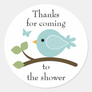 Customizable blue bird round sticker