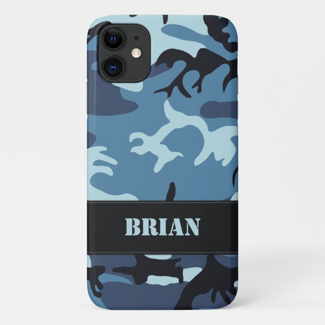 Customizable Blue Camo iPod Touch Case (Back)