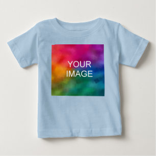 Customizable Blue Colour Template Add Image Photo Baby T-Shirt