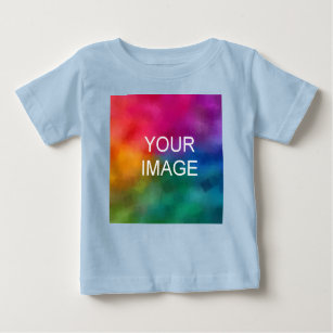 Customizable Blue Colour Template Add Image Photo Baby T-Shirt