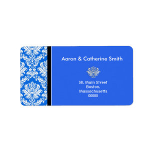 Customizable Blue Damask Address Labels