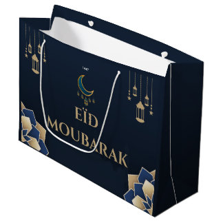 Customizable Blue Eid Moubarak Gift Bag