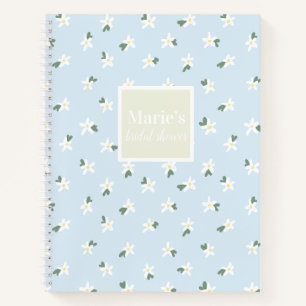 Customizable blue floral notebook