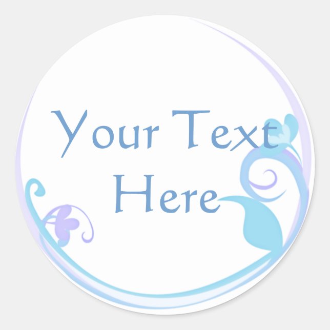 Customizable Blue Flower Stickers (Front)