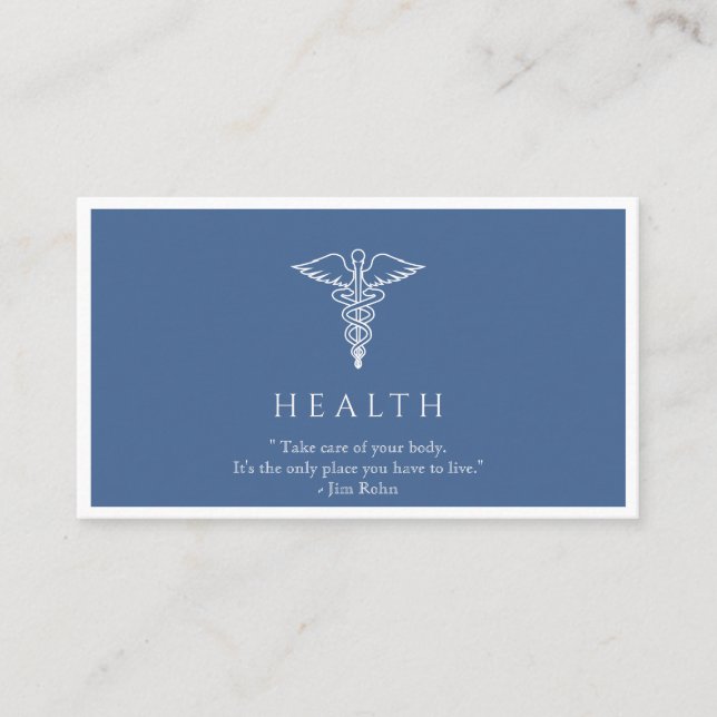 Customizable Blue Healthcare Professional  Business Card (Front)