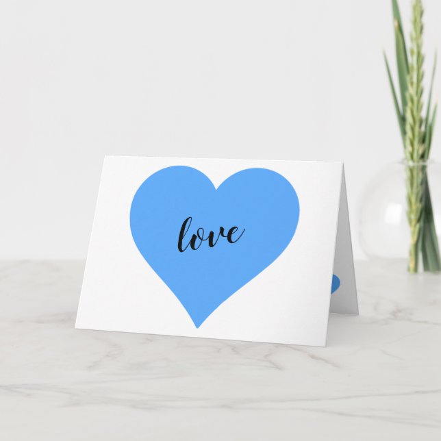 Customizable Blue Heart Baby Boy Card (Front)