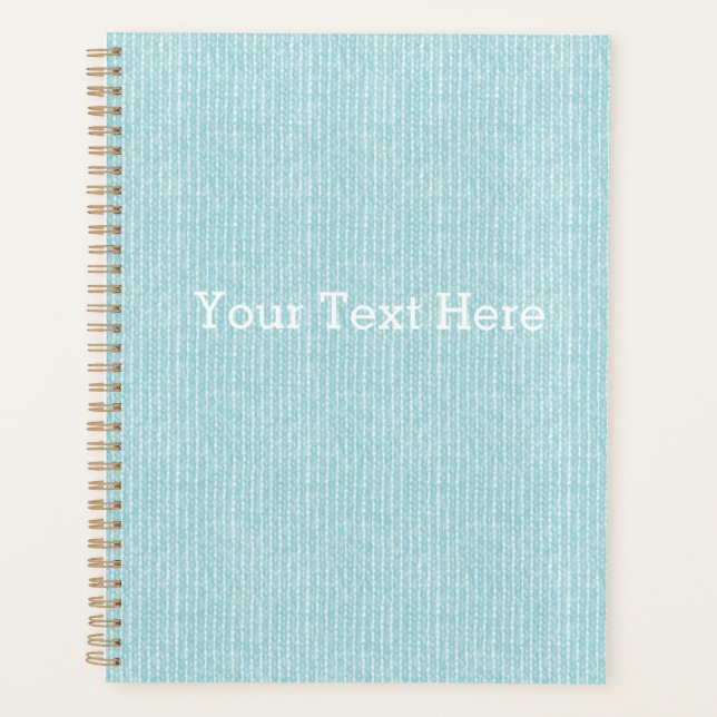 Customizable Blue Knit Inspired  Planner (Front)