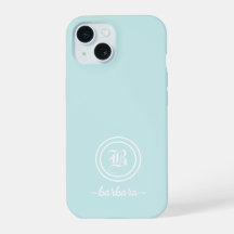 Customizable Blue Monogram & Name Phone Case