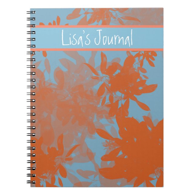 Customizable Blue & Orange Leaf Notebook (Front)