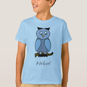 Customizable Blue Owl  T-Shirt