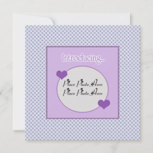 Customizable Blue Purple Birth Announcement