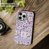 Customizable Blue Purple Floral White Flowers