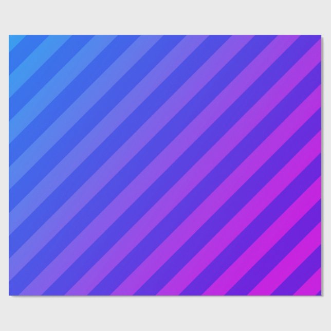 Customizable Blue, Purple, & Pink Stripes Wrapping Paper (Flat)