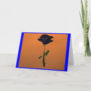 Customizable Blue Rose Greeting or Note Card