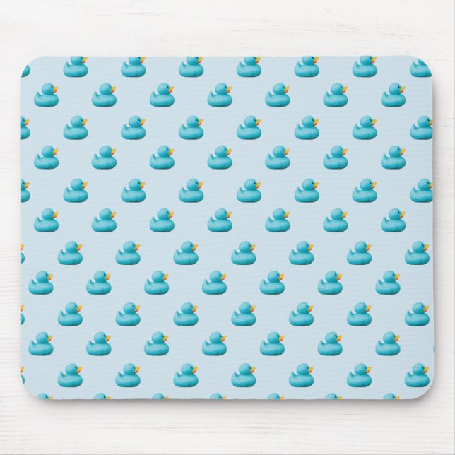 Customizable Blue Rubber Ducks by storeman Mouse Pad (Front)