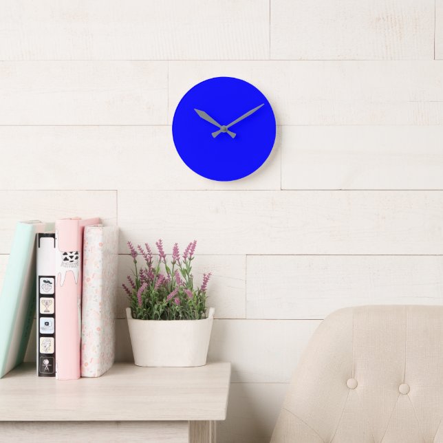 Customizable Blue Simple 8" Round Acrylic Clock (Reading Room)