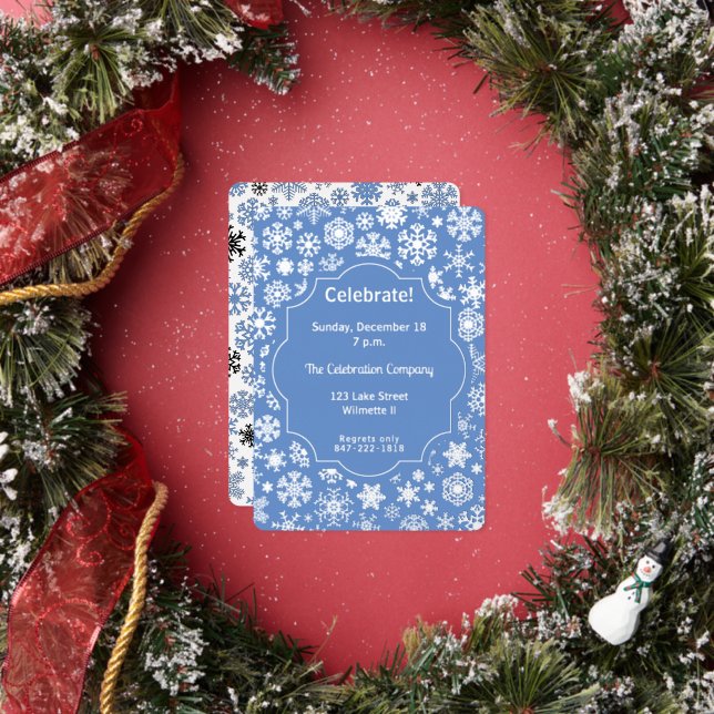 Customizable Blue Snowflake Winter Celebration  (Insitu)