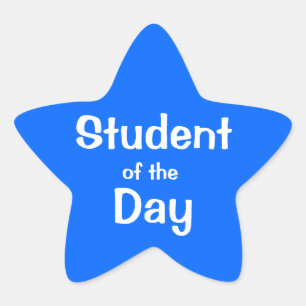 Customizable Blue Star Student Of The Day Star Sticker