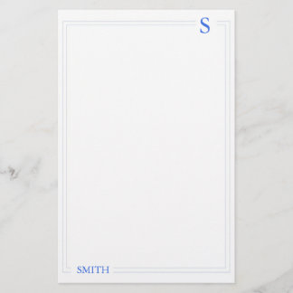 Customizable Blue Stationery